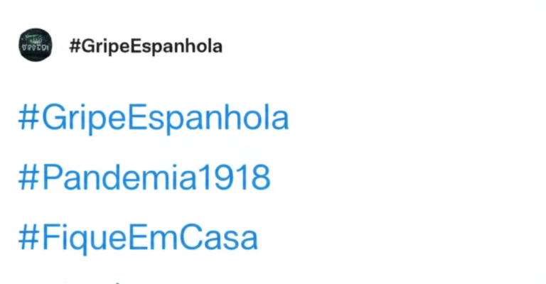 Gripe Espanhola Hashtags Hashtags hipotéticas sobre a Gripe Espanhola no Twitter