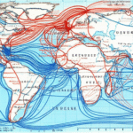 Mapa da disseminação da cólera no século XIX