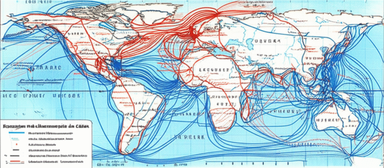 Disseminação Global da Cólera Mapa da disseminação da cólera no século XIX